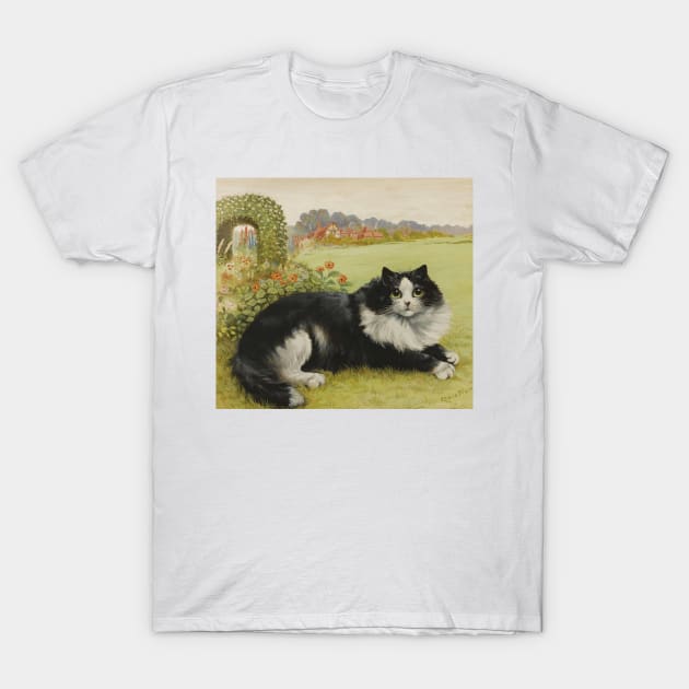 Louis Wain Tuxedo Cat T-Shirt by forgottenbeauty